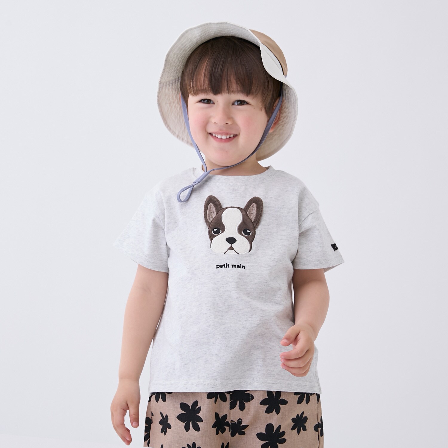 【接触冷感】DOGアップリケ半袖Tシャツ
