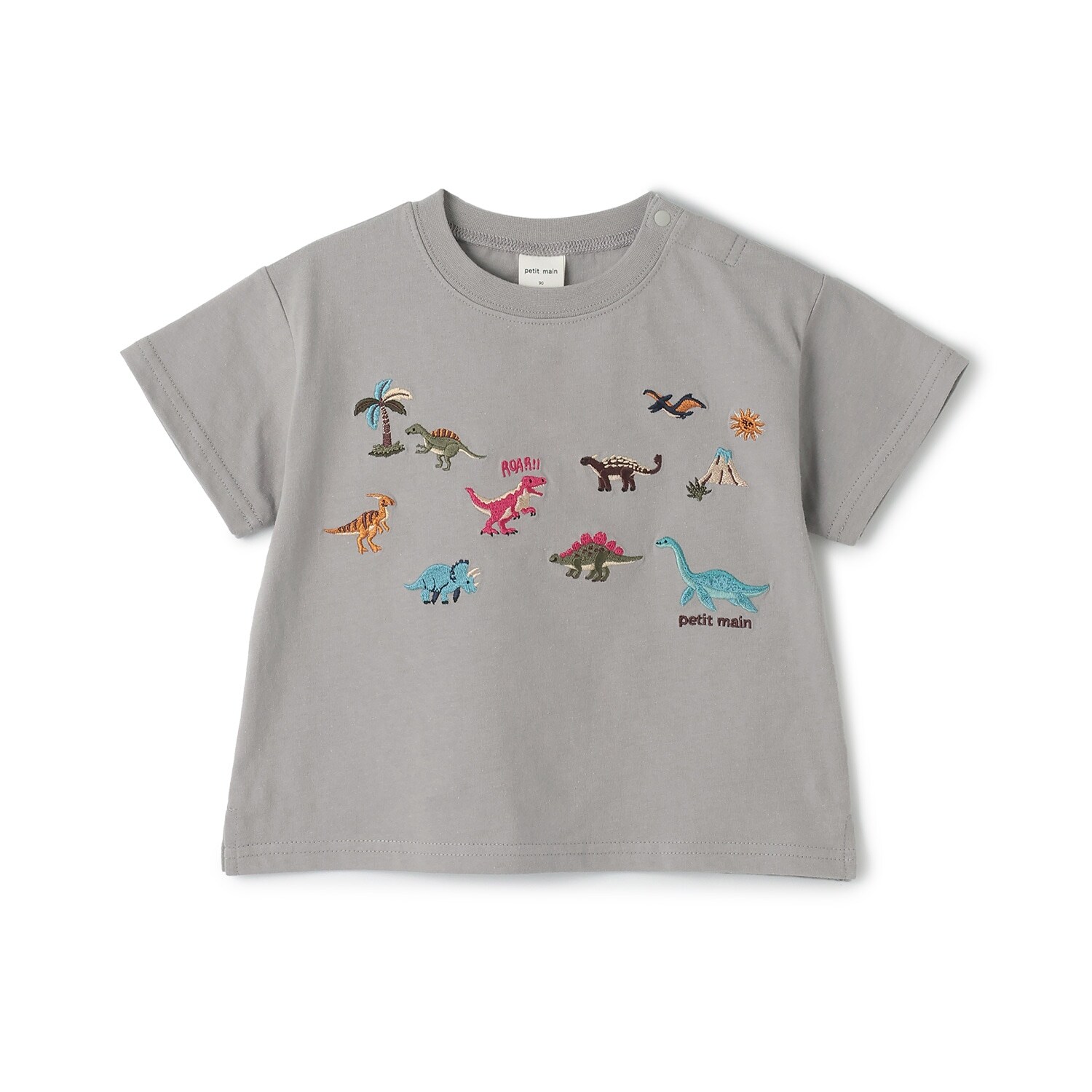 【接触冷感】恐竜刺しゅう半袖Tシャツ