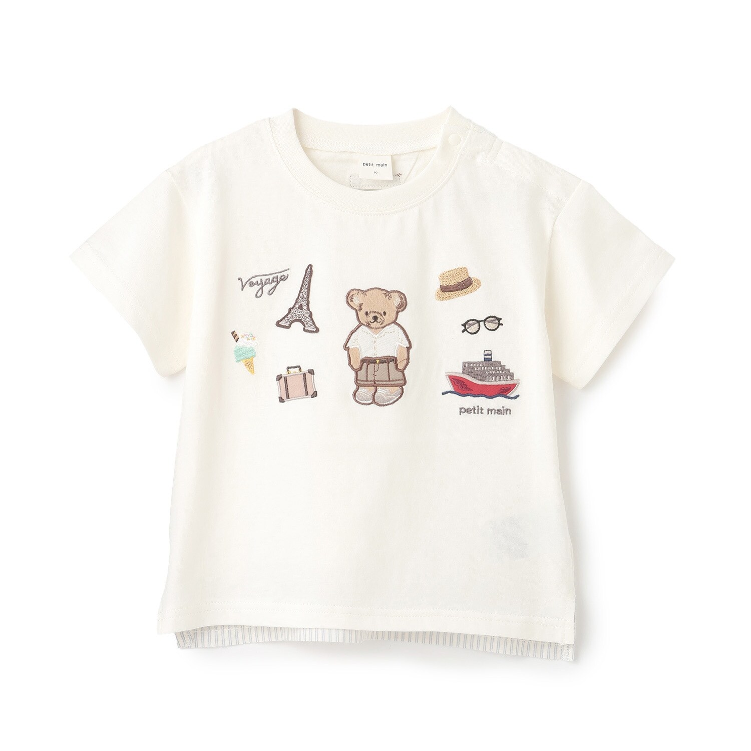 【接触冷感】くま旅アップリケ半袖Tシャツ