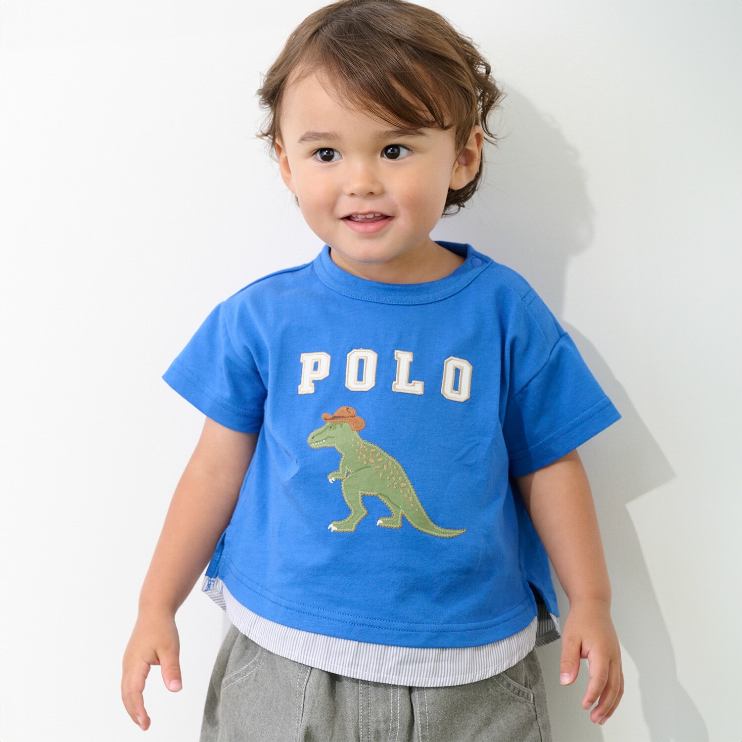 【POLO BCS】アップリケ半袖Tシャツ