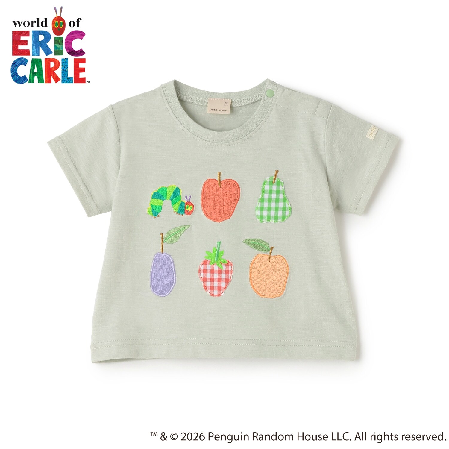 【はらぺこあおむし】フルーツアップリケ半袖Tシャツ