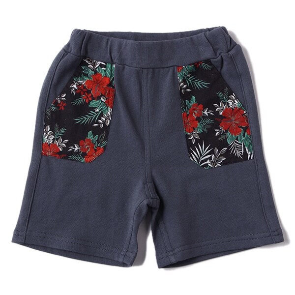 ポケットアロハ柄裏毛ハーフパンツ