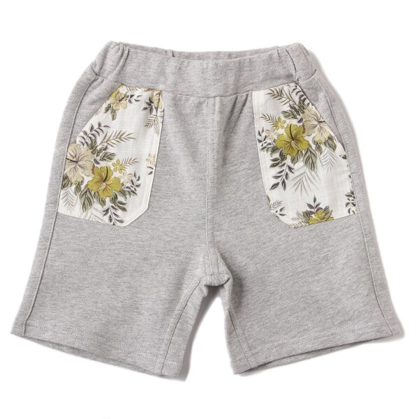 ポケットアロハ柄裏毛ハーフパンツ