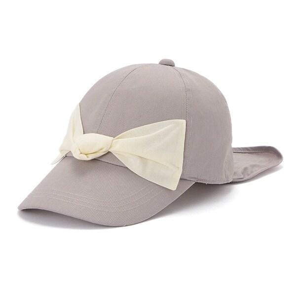 UVケア 保冷剤収納ポケットつき日よけリボンキャップ