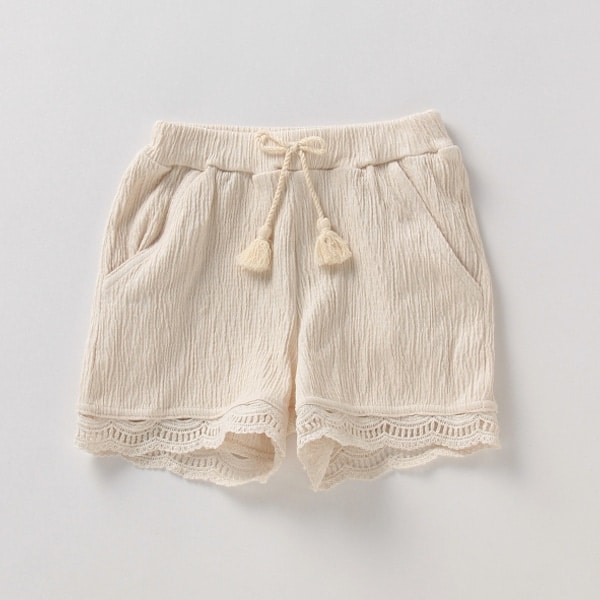 防菌防臭 カットサッカー裾レースショートパンツ