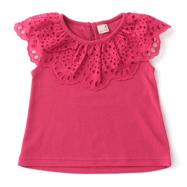 スカラップレース衿Tシャツ