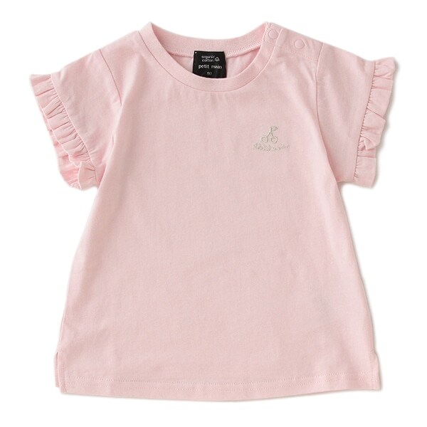 オーガニックコットン ワンポイント刺しゅうフレアTシャツ