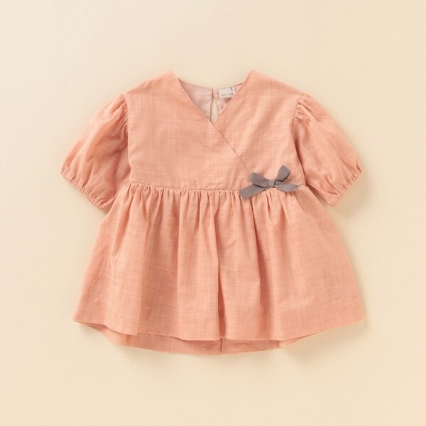 リボンつきVネックチュニック