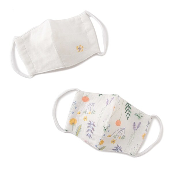 総柄×ワンポイントガーゼマスク2Pセット