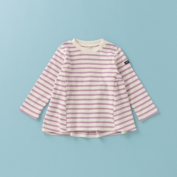 後ろギャザーボーダーTシャツ