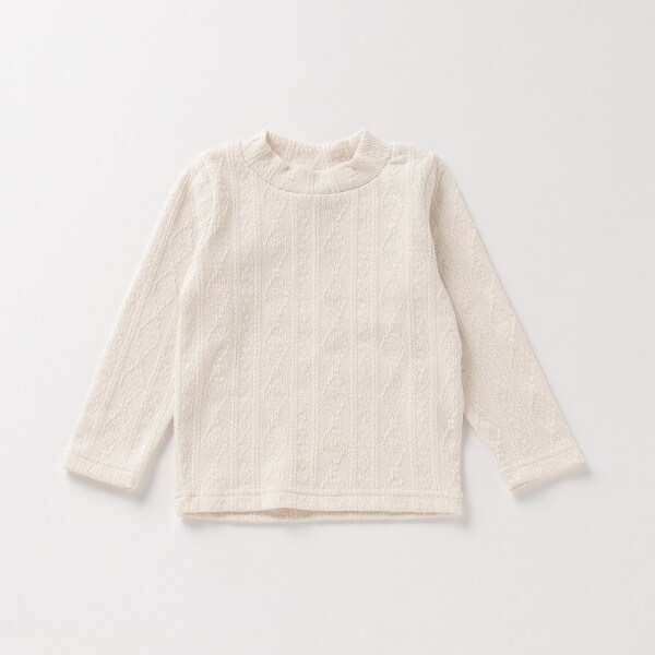 ケーブルジャカードハイネックTシャツ