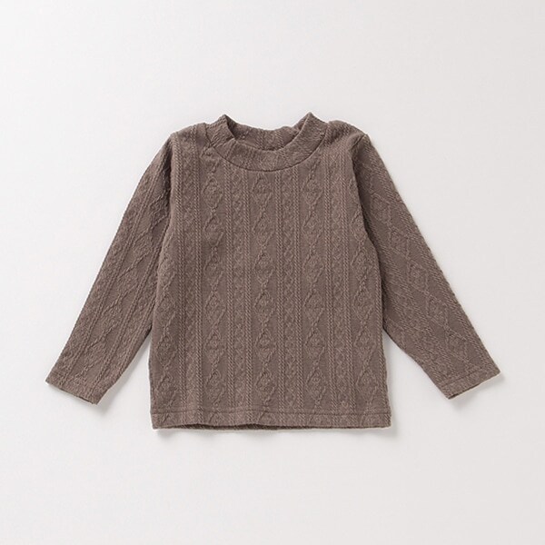 ケーブルジャカードハイネックTシャツ