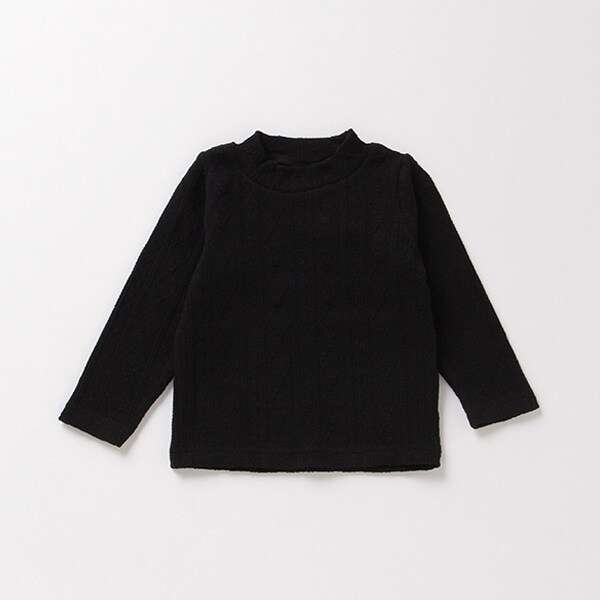 ケーブルジャカードハイネックTシャツ