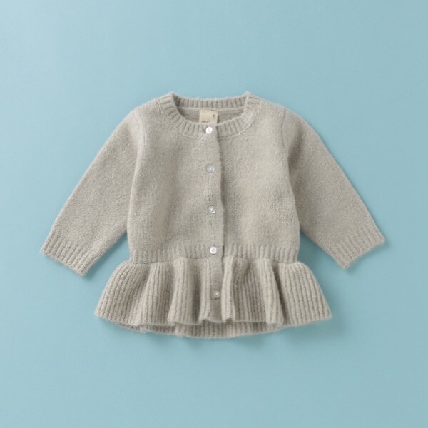 ペプラムニットカーディガン