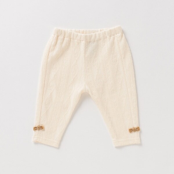 抗菌防臭 裾リボンジャカードケーブルレギンス