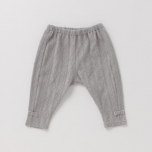 抗菌防臭 裾リボンジャカードケーブルレギンス