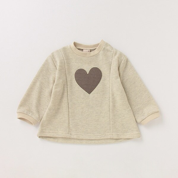 裏毛 ハートアップリケラメトレーナー
