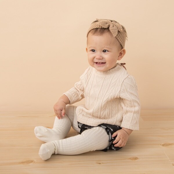 ケーブルTシャツ×花柄ブルマセット