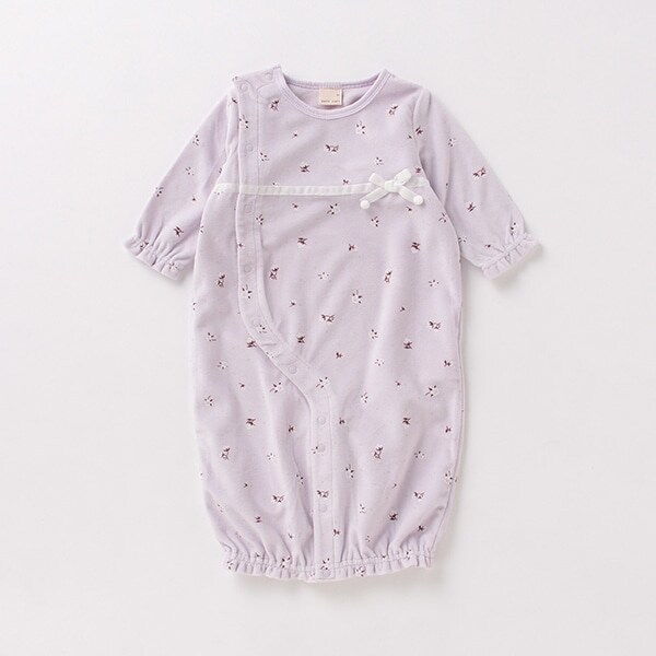 抗菌防臭 花柄ベロア2WAYオール