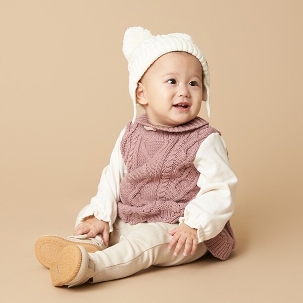 ニット切り替えTシャツ×パンツセット