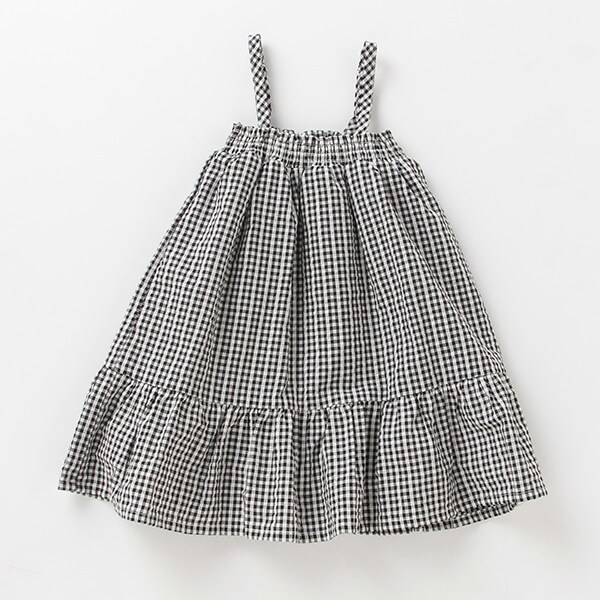 ストラップつきシャーリングフリルスカート