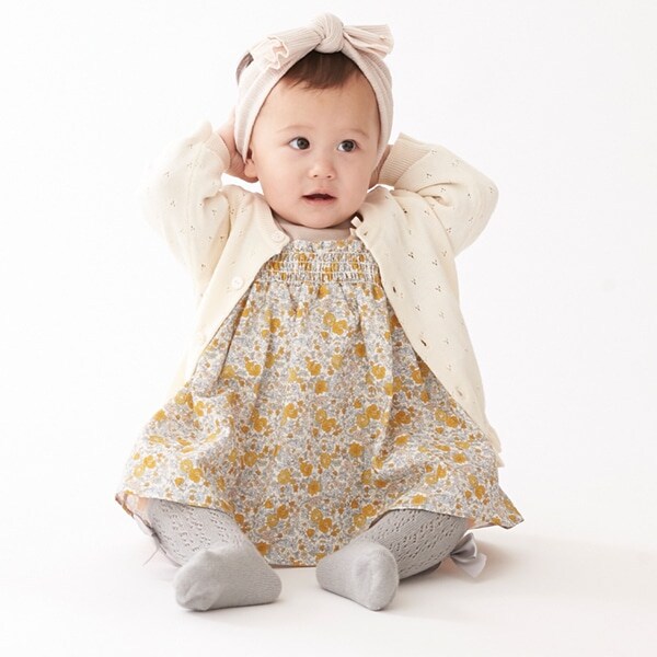 透かし編みニットカーディガン