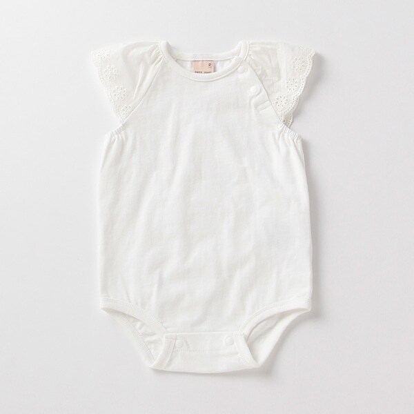 袖レースロンパース