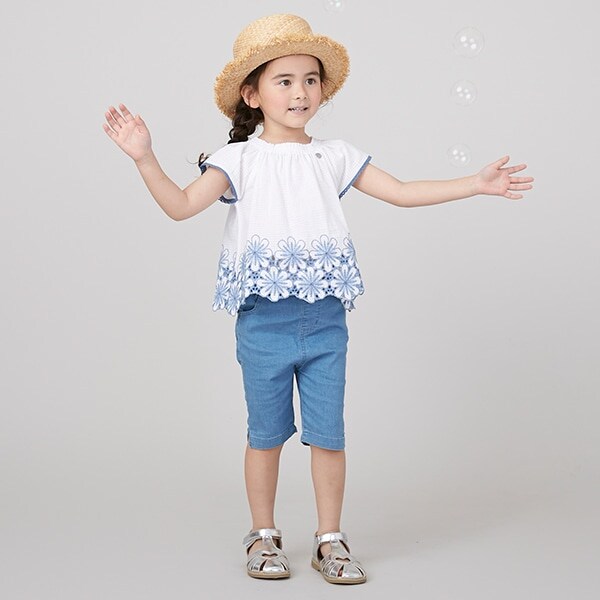 【接触冷感】ハートポケット5分丈パンツ