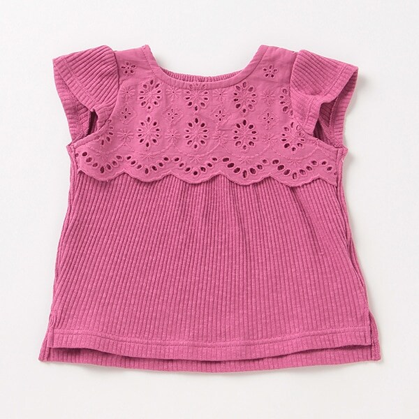 胸レースヨークTシャツ