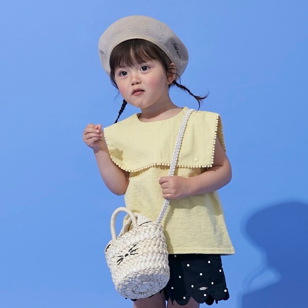 セーラー衿ノースリーブTシャツ