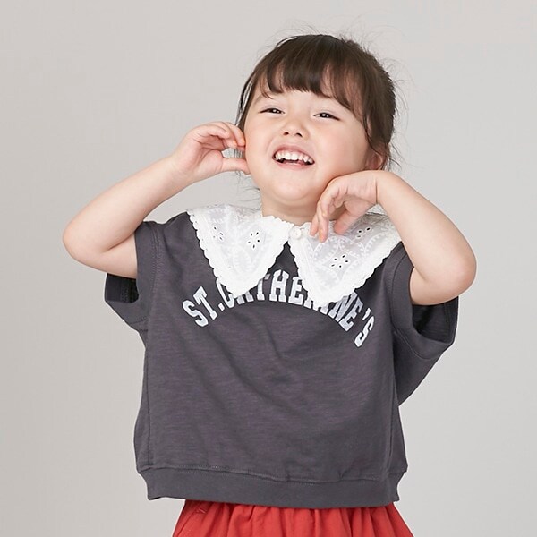 【接触冷感】つけ衿ロゴTシャツ