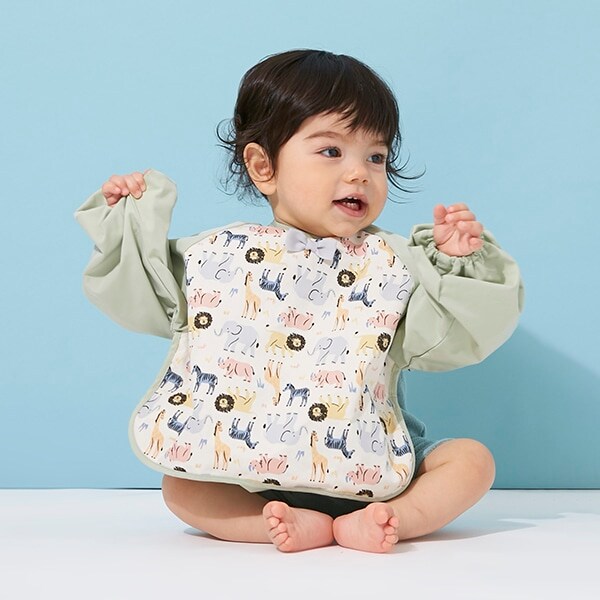 【防水】長袖お食事エプロン