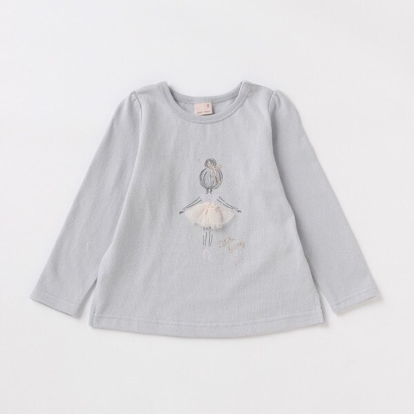 バレリーナモチーフ長袖Tシャツ
