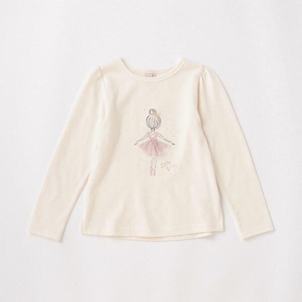バレリーナモチーフ長袖Tシャツ