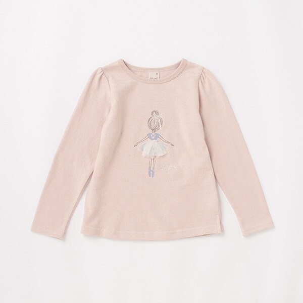 バレリーナモチーフ長袖Tシャツ