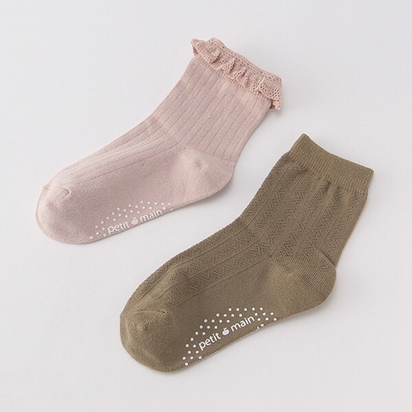 レース／フロート2Pクルーソックス