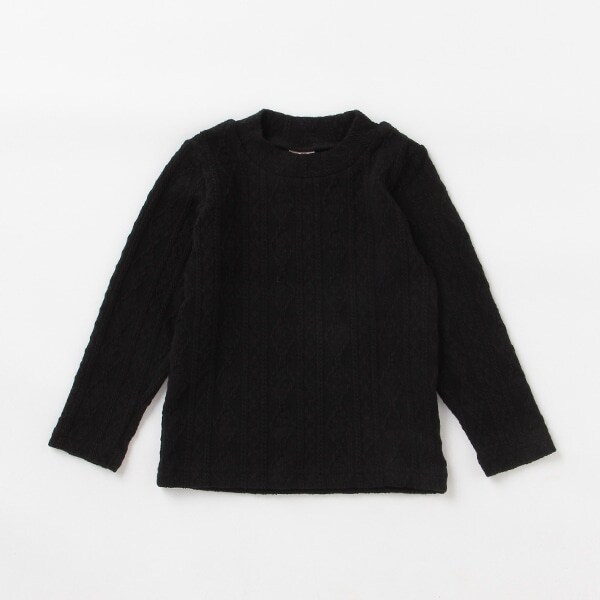 【シアバター】ジャガードハイネック長袖Tシャツ