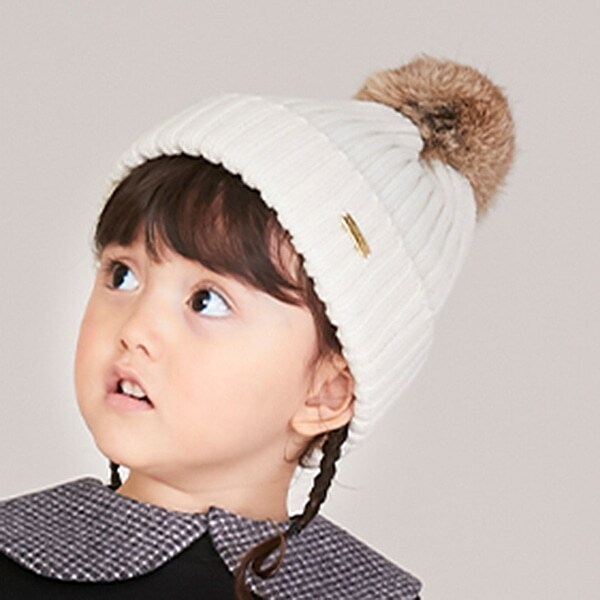 ファーぽんぽんニット帽