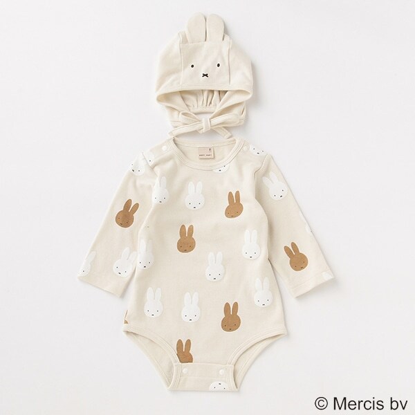 【ミッフィー】【シアバター】ロンパース×帽子セット