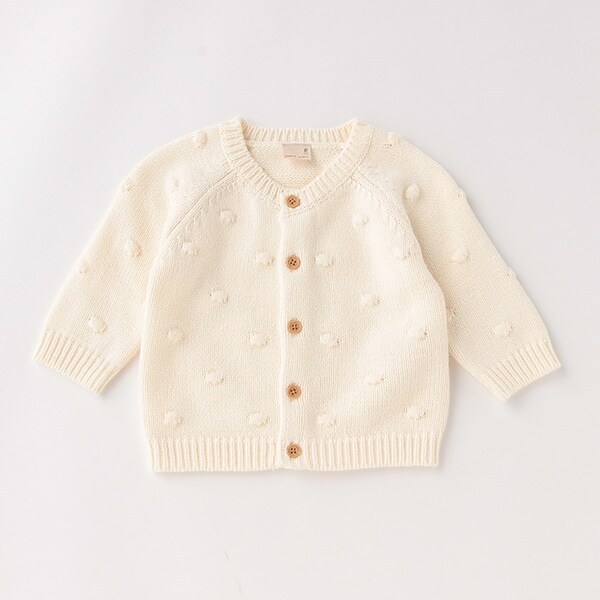 【弱酸性】ぽんぽんニットカーデ