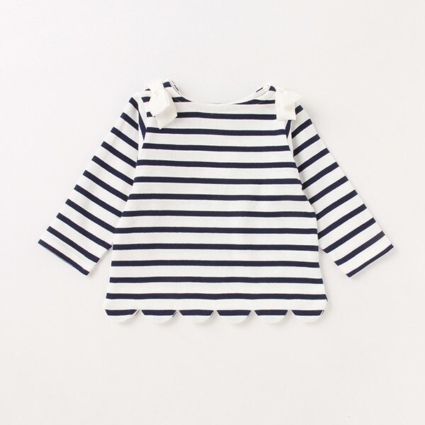 【リンク】スカラップボーダー長袖T(キッズサイズ)