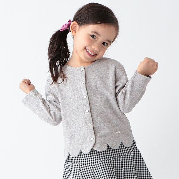 【リンク】カット裾スカラップカーディガン(キッズサイズ)