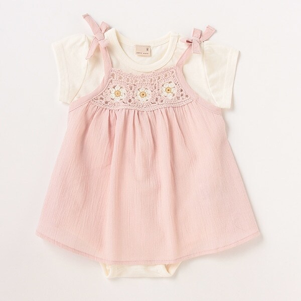 【リンク】クロシェ切替ワンピセット(ベビーサイズ)