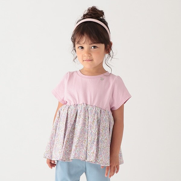 【リンク】小花柄カットチュニック(キッズサイズ)