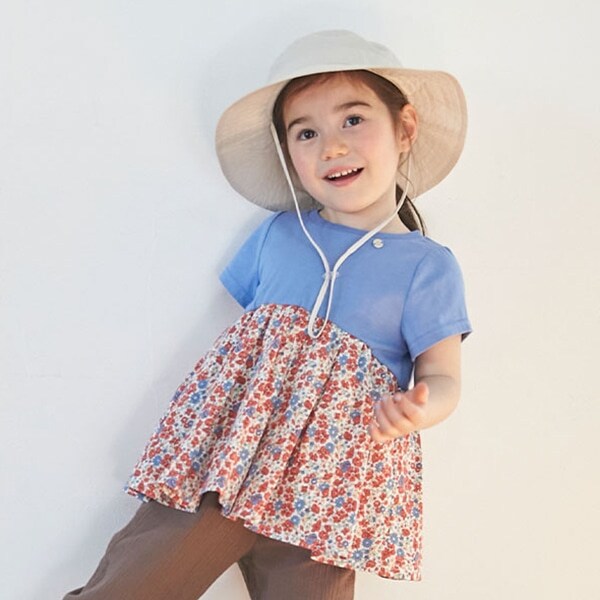 【リンク】小花柄カットチュニック(キッズサイズ)