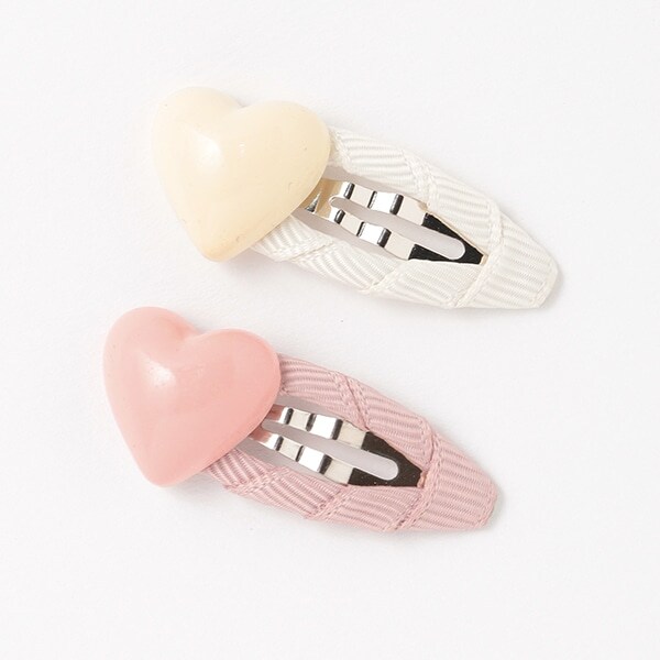 ハートヘアクリップ2P