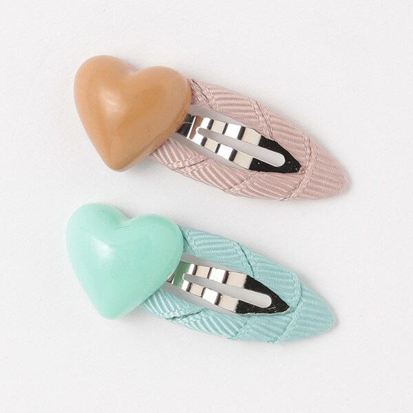 ハートヘアクリップ2P