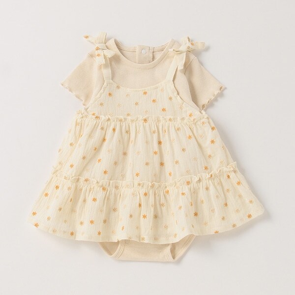 お花刺しゅうワンピセット