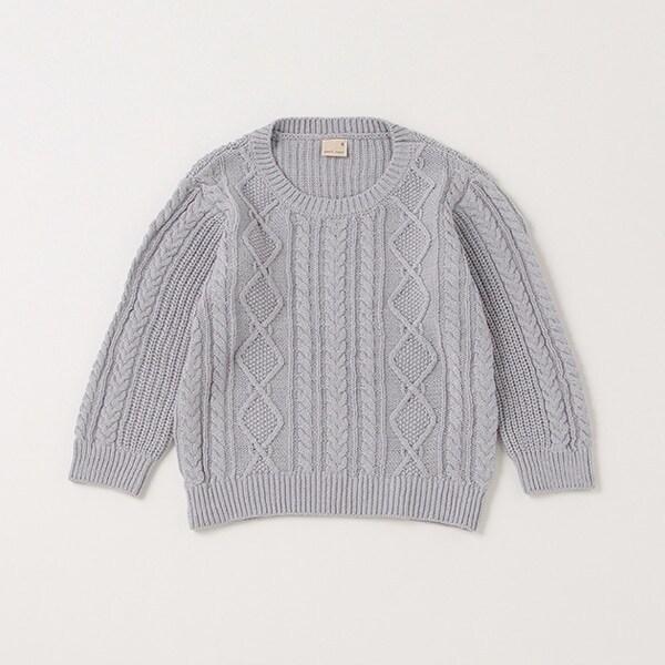 【リンク/ウォッシャブル】ケーブルニット