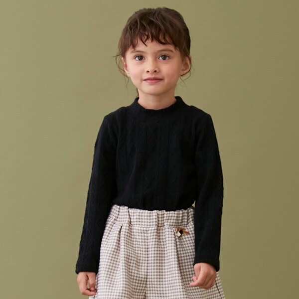 【シアバター】ジャガードハイネックロンT